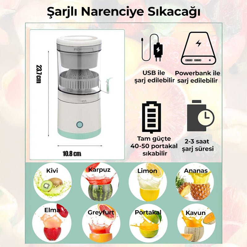 Şarjlı Meyve Sıkacağı